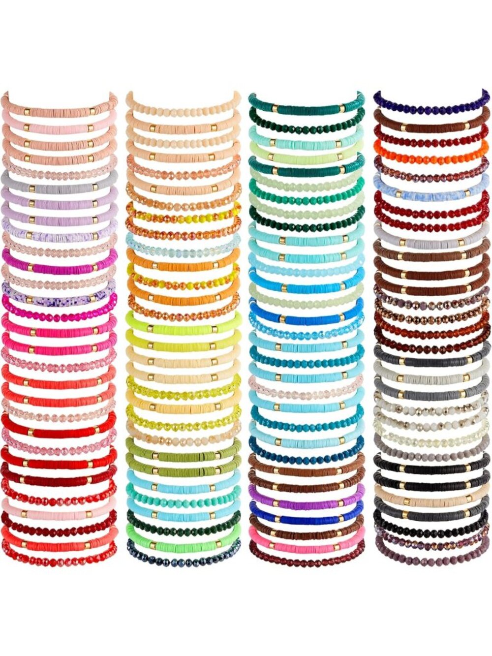 Colorful 112 Pcs Beaded Friendship Bracelets Set - Y2K Boho Stackable Jewelry